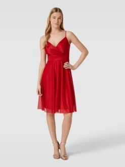 TROYDEN COLLECTION Cocktailkleid Mit Spaghettiträgern - Rot