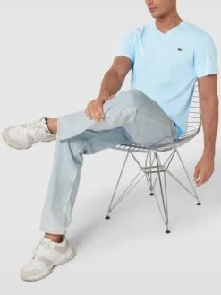 Lacoste T-Shirt Mit Logo-Stitching - Hellblau