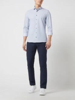 Bugatti Hose Mit Stretch-Anteil - Blau Meliert