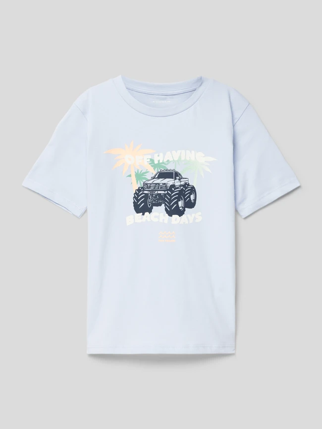 Tom Tailor T-Shirt Mit Motiv-Print - Bleu 3 Tom Tailor T-Shirt Mit Motiv-Print - Bleu