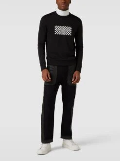 Michael Kors Sweatshirt Mit Logo-Print Modell 'CHECKERBOARD' - Schwarz