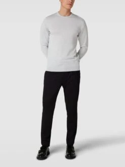 Matinique Strickpullover Mit Label-Detail Modell 'Margrate' - Hellgrau