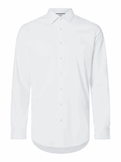 Jake*s Regular Fit Business-Hemd Mit Stretch-Anteil - Weiß